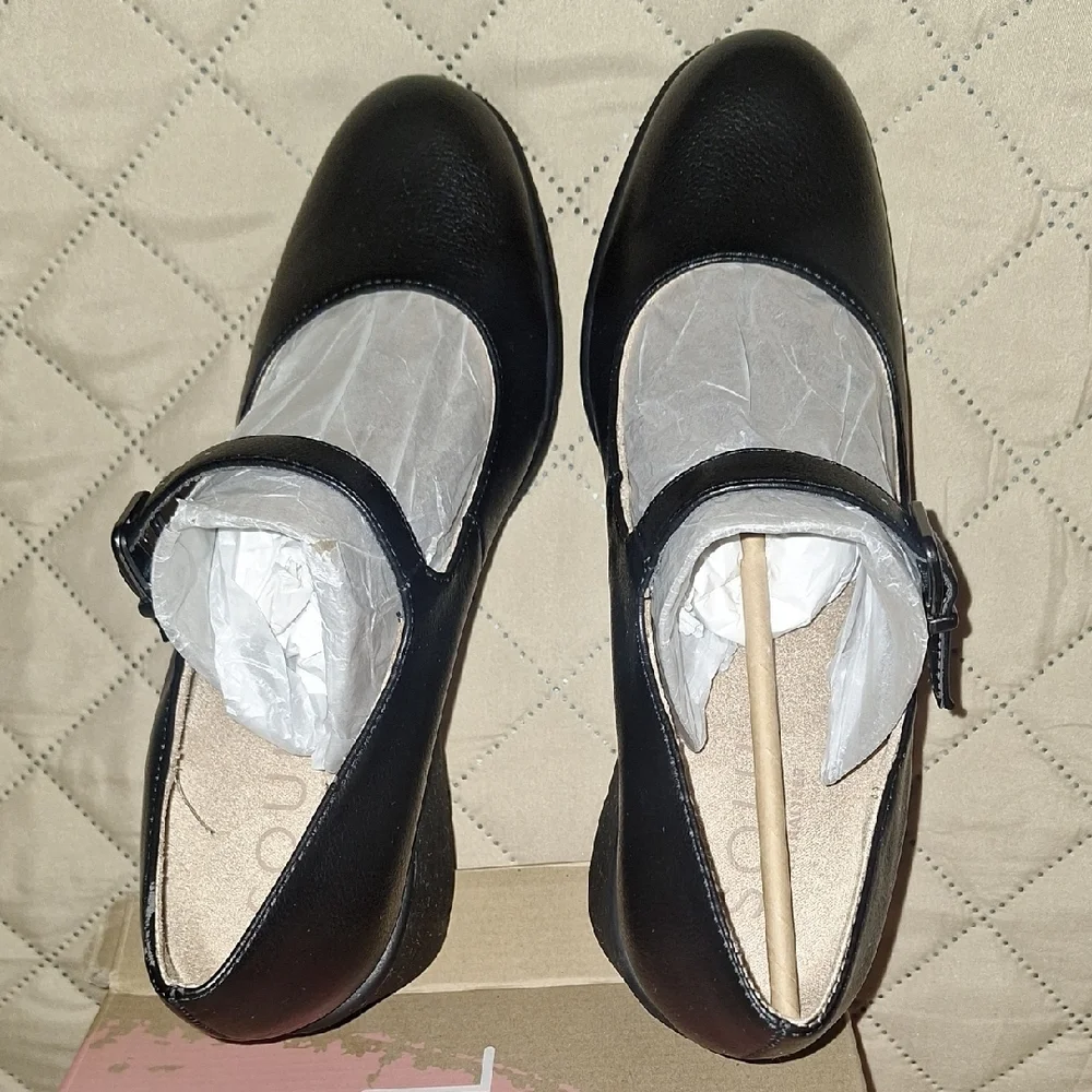 SOUL Naturalizer Black Wedge Mary Janes - Picture 2 of 6